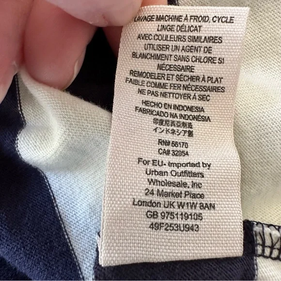 We The Free People Striped Peplum Mock Neck Tunic Top Size Small French Sailor - Picture 13 of 15